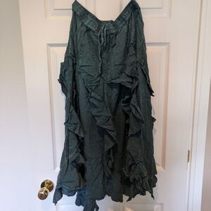 Flowy forest green maxi skirt